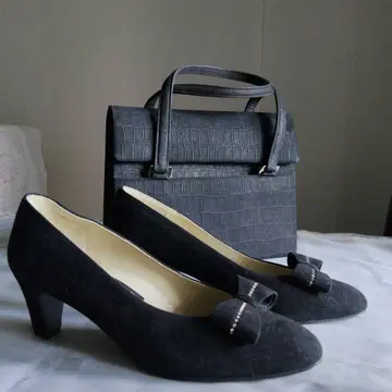 블랙 포멀 백과 힐 세트