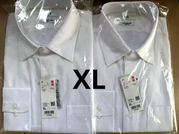유니클로 슈퍼 논아이론 슬림 셔츠 레귤러 칼라 화이트 긴팔 XL 2장