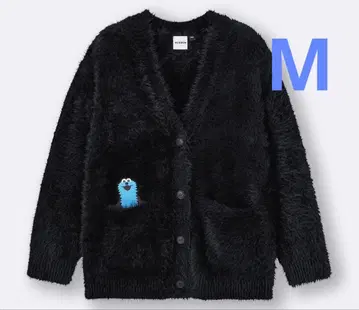 GU 오버 사이즈 가디건 스 M 블랙 블랙 가디건