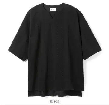 WE WILL 오버 사이즈 자카드 카프탄 셔츠 블랙