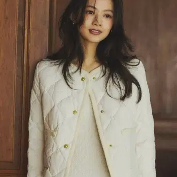 [택 포함 미사용 새상품] 아뉴앙스 TAION 퀼팅 자켓 아이보리