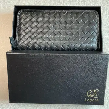 Legare 뜨개질 디자인 장지갑 블랙