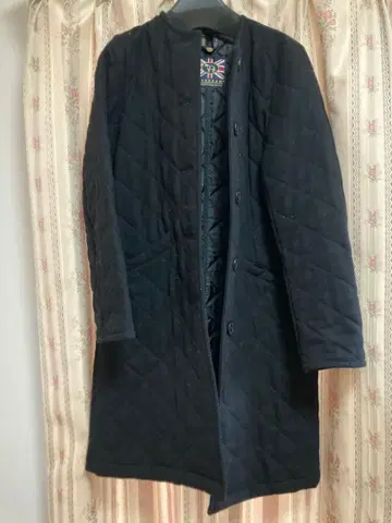 [ LAVENHAM 라벤햄 퀼팅 롱 코트 ] 블랙