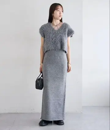 샤기 베스트 원피스 SET