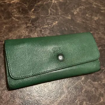 가죽 그린 컬러 장지갑 일비종떼