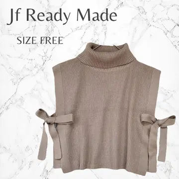 제이 프레디메이드 터틀넥 리본 숏 기장 니트 베스트 고품질
