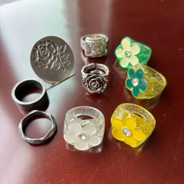 컬러풀 플라워 반지 9세트