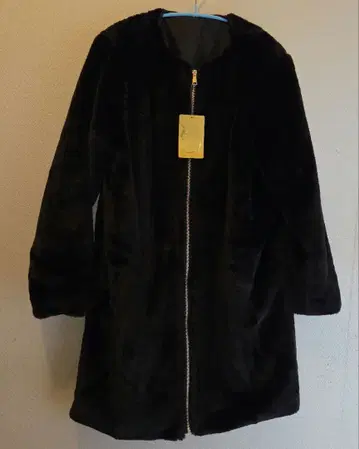 린넨 프로바돌 인조 모피 롱 코트 M