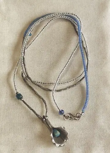 반짝임 Blue***카렌 실버 앤티크 목걸이