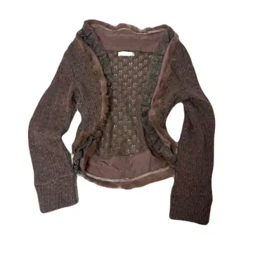 페어리 그런지 가디건 볼레로 모리걸 브라운 카키 프릴