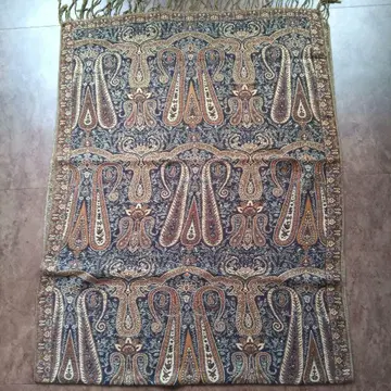 금사 직조 캐시미어 페이즐리 무늬 대형 숄