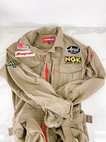 #HUMMER 카키 브라운 스트라이프 츠나기 LL 사이즈 츠나기 와펜