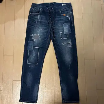 BAYFLOW 데미지 가공 소프트 데님 청바지 베이플로우 패치워크