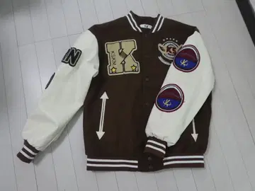 바시티 자켓 브라운/화이트 새상품급!