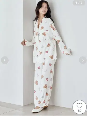 젤라또피케 테디베어 프린트 룸웨어 세트