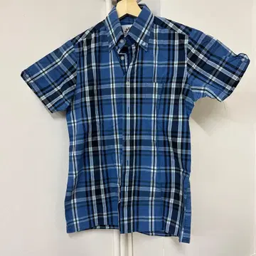 BRUTUS TRIMFIT 반팔 셔츠 블루 계열 체크 단종