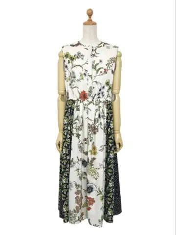 로이스크레용 플라워 콤비 원피스