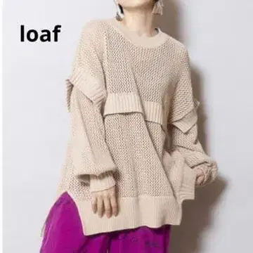 W512 loaf 메쉬 니트 풀오버 아이보리 택 포함