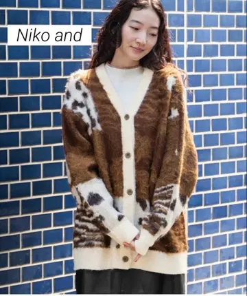 니코앤드 - 레오파드 플라워 MIX 가디건 시착만 한 상품