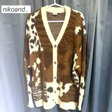 니코앤드 - 레오파드 플라워 MIX 가디건 시착만 한 상품