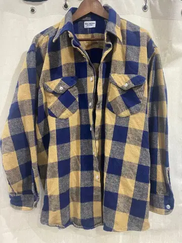 XL USA제 오슈코시 플란넬 셔츠 블루/앰버 버팔로