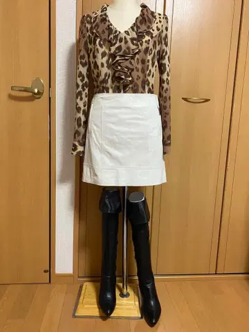 pinky&dianne 램 가죽 미니 타이트 스커트 36