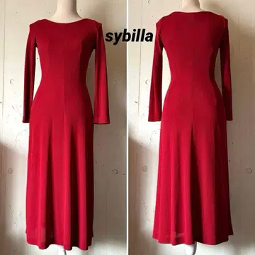 sybilla 시빌라 롱 원피스 드레스 스트레치 큐프라 레드