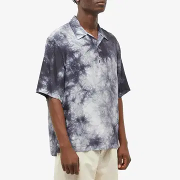 [ 새상품 ] 이탈리아 100% 실크 셔츠 BARENA 다이 다이 패턴