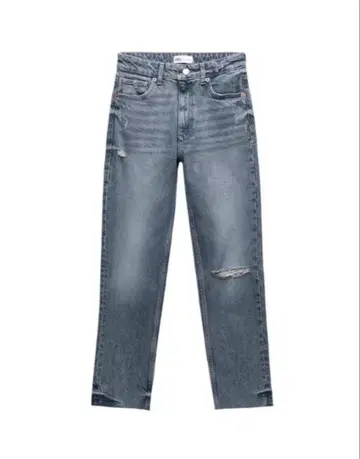 ZARA 데님 스트레이트 핏 데미지