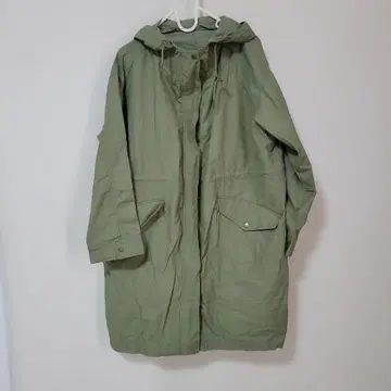 올리브 그린 롱 기장 후드티