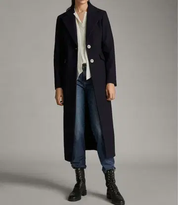 MASSIMO DUTTI 롱 코트 네이비 ZARA