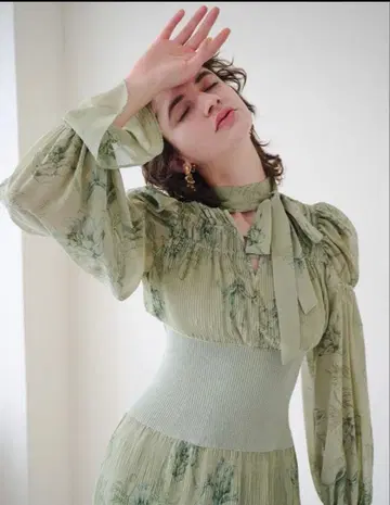 SNIDEL 허리 리브 원피스