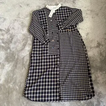 SELF+SERVICE 네이비 계열 체크 원피스 M 사이즈