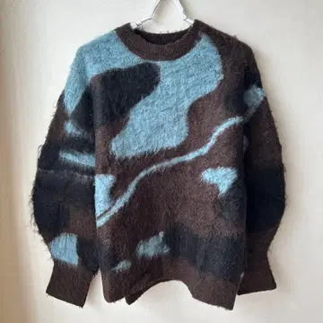 Ungrid 샤기 자카드 니트 브라운