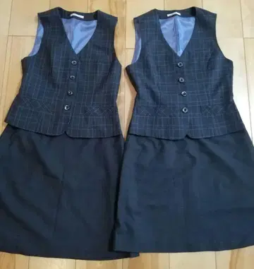 Amatir 체크 무늬 스커트 셋업