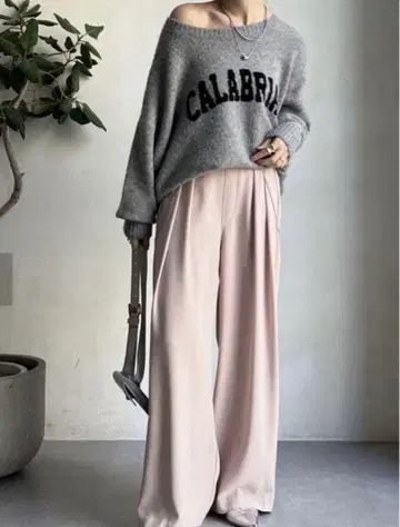 doudou 두두 턱 와이드 팬츠 핑크 T 사이즈