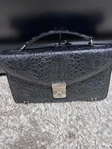 블랙 크로커다일풍 비즈니스 백