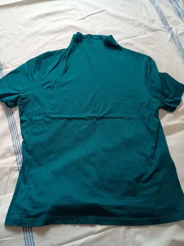 크리스찬 오자르 새상품급 터콰이즈 실크 혼방 반팔 T셔츠 L