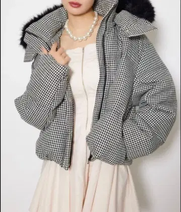 트위드 다운 자켓