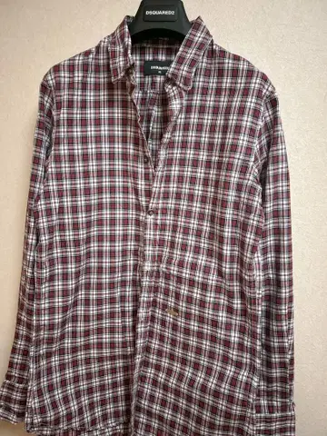 DSQUARED2 체크 무늬 긴팔 셔츠 46