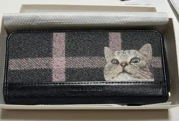 폴앤조 고양이 디자인 장지갑 울 소재