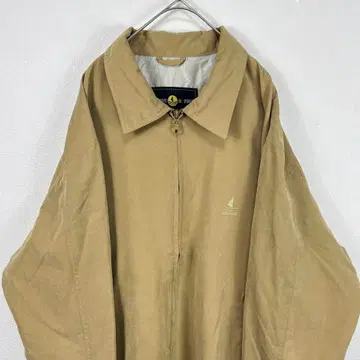 USA 구제 의류 navigare 집업 나일론 블루종 자수 카멜