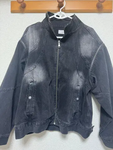 3웨이 지퍼 슬리브 블라스트 데님 블루종