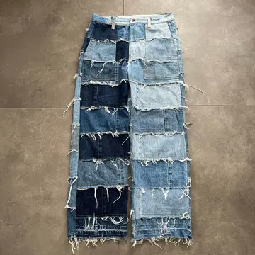 리메이크 와이드 데님 개성 작가물 페어리 그런지 y2K 데미지