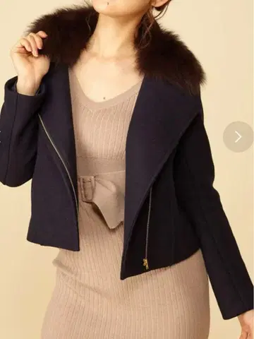 ROYAL PARTY 퍼 라이더 울 자켓 블랙