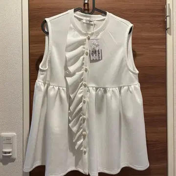 택 포함! myu 펄 프릴 페플럼 베스트 화이트