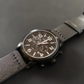 CITIZEN 크로노그래프 블랙 손목시계 ANA