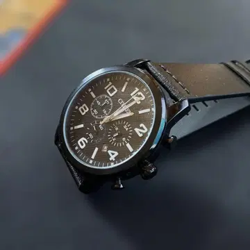 CITIZEN 크로노그래프 블랙 손목시계 ANA