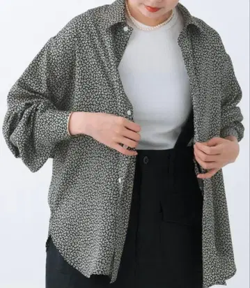 IENA BLACK 플라워 셔츠