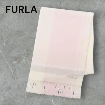 훌라 FURLA 스톨 머플러 체크 라메 울 핑크
